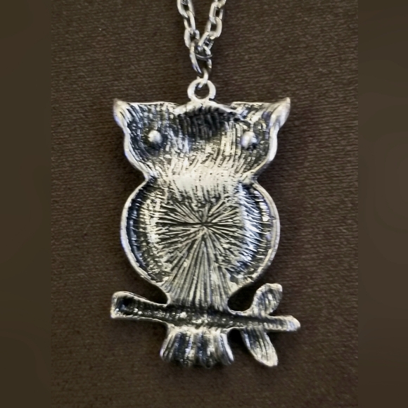 VINTAGE INTRICATE OWL PENDANT NECLACE - 21" CHAIN - UNIQUE!! - Picture 3 of 4